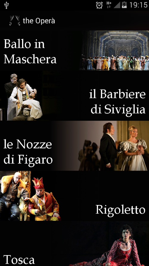 Android application the Operà  libretti dellOpera screenshort
