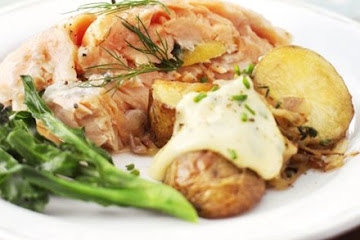 New potatoes 'Lyonnaise'