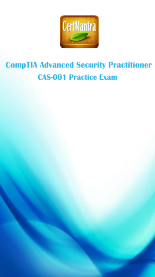 CompTIA Advanced Security Cert Screen 1