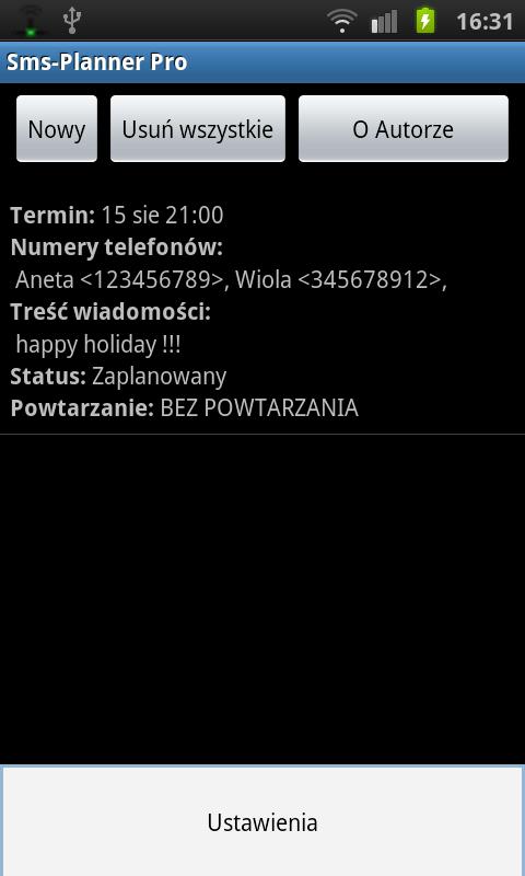 Sms-Planner Pro Screen 3