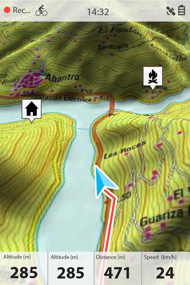 Android application TwoNav Premium: GPS Maps & Routes Walking Bike screenshort