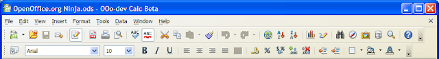 OpenOffice.org Calc Galaxy Icon set on Windows XP