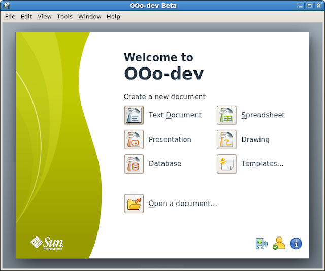 OpenOffice.org 3.0 DEV300_m7 welcome center
