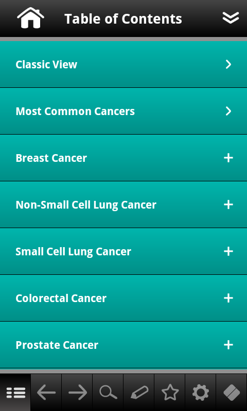 Oncology pocketcards Screen 2