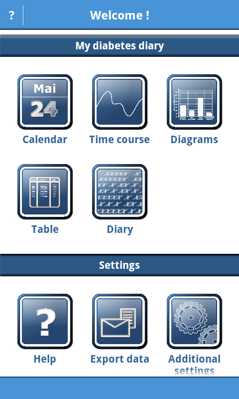 Diabetes Manager (mmol/l) Screen 2