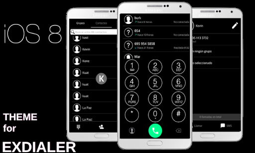 ExDialer Theme IOS 8 BLACK