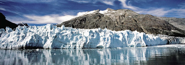 Glaciers flank the bays of Glacier Bay National Park in Alaska.