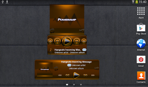 【免費音樂App】Poweramp widget - BLACK Orange-APP點子