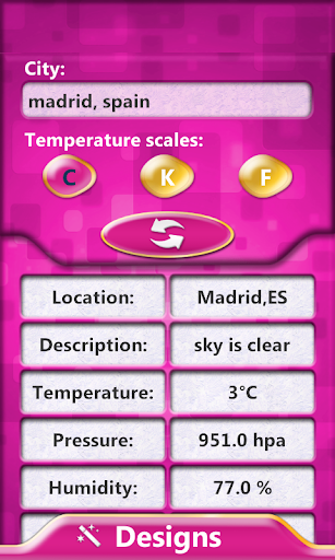 Pink Clock Weather Widget