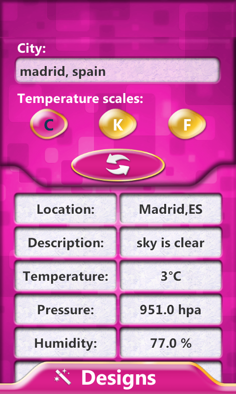 Android application Pink Clock Weather Widget screenshort