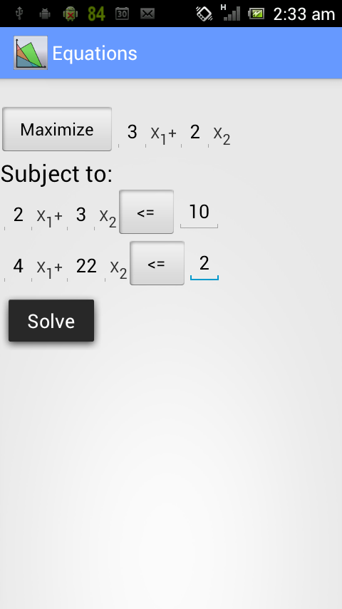 Linear Optimization Pro Screen 3