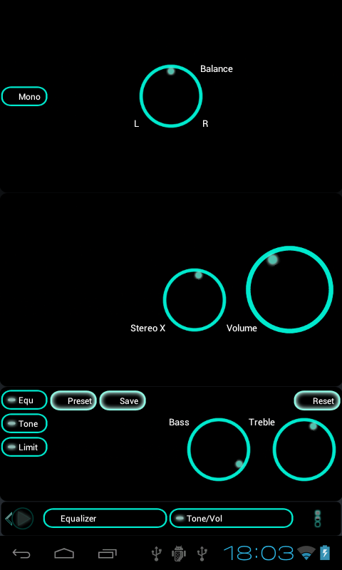Poweramp skin TRON TURQUOISE Screen 3