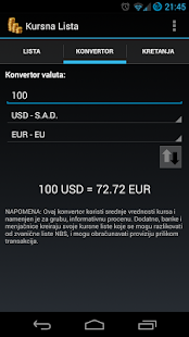 Kursna Lista - Srbija Screenshots 1