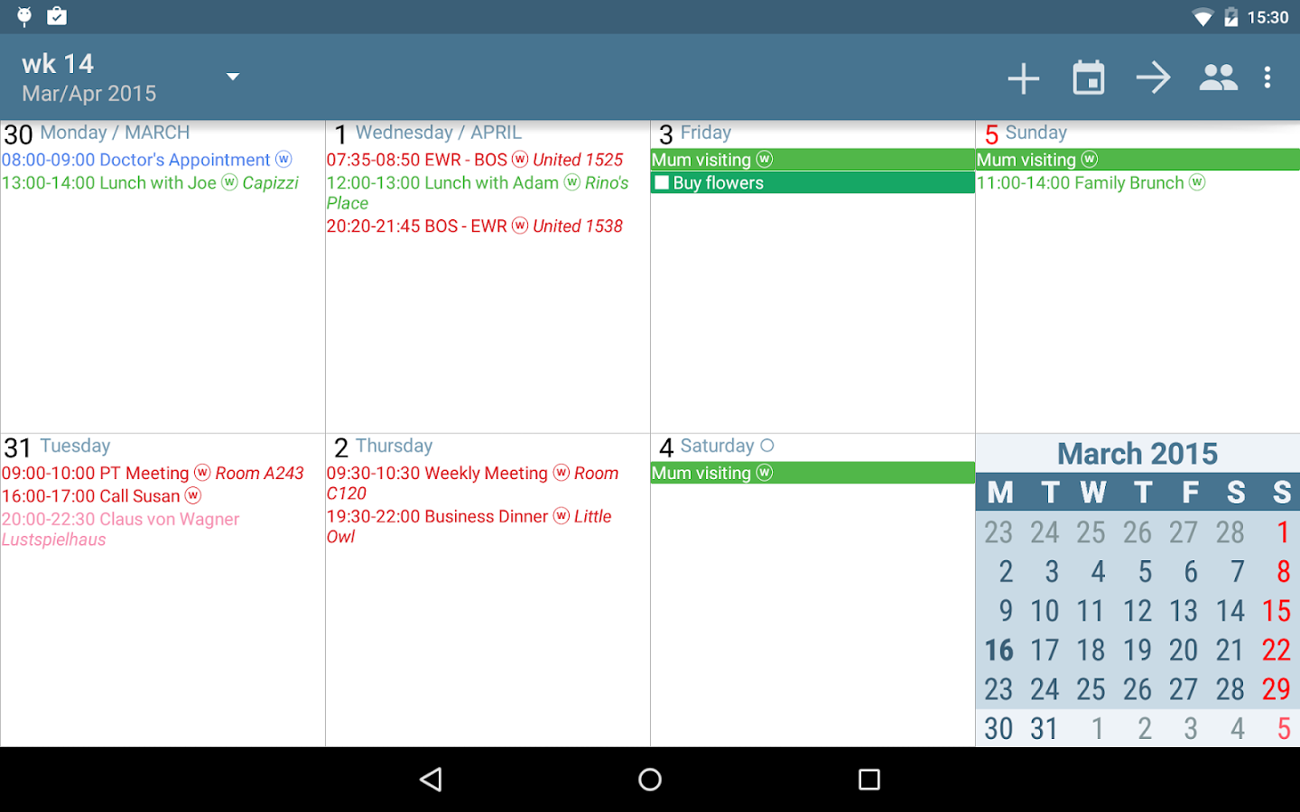   aCalendar+ Calendar & Tasks- screenshot  