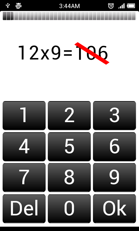 Multiplication Table Screen 3