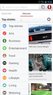 Opera browser for Android - screenshot thumbnail