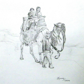 Pencil sketch of a scene in Puri by Mrinmoy Ghosh - Drawing All Drawing