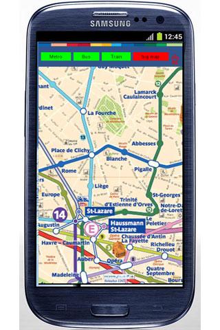 Android application Paris Metro Bus Train screenshort
