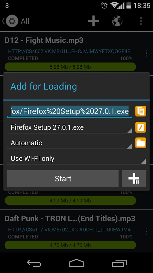 Loader Droid download manager - screenshot
