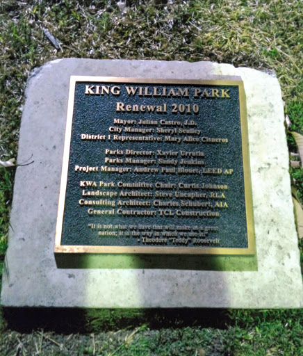 King William Park 2010 Renewal Plaque