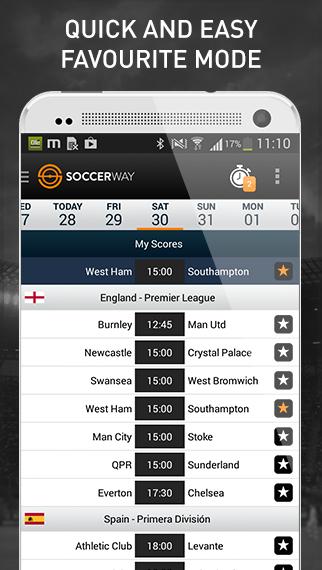 Android application Soccerway screenshort