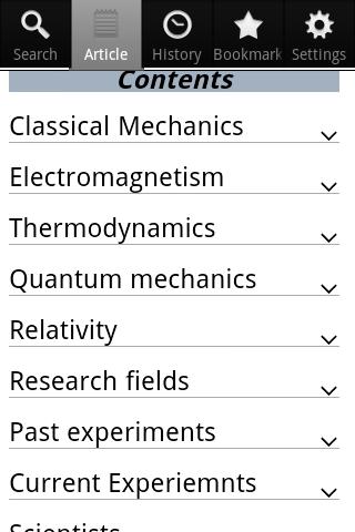 Physics Encyclopedia Screen 1