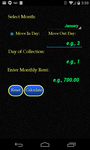 Prorated Rent Calculator