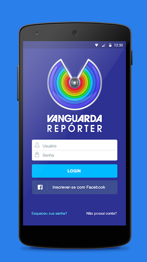 Android application Vanguarda Repórter screenshort