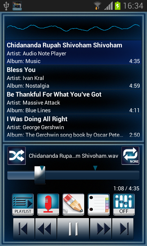 Android application Audio Note Player screenshort