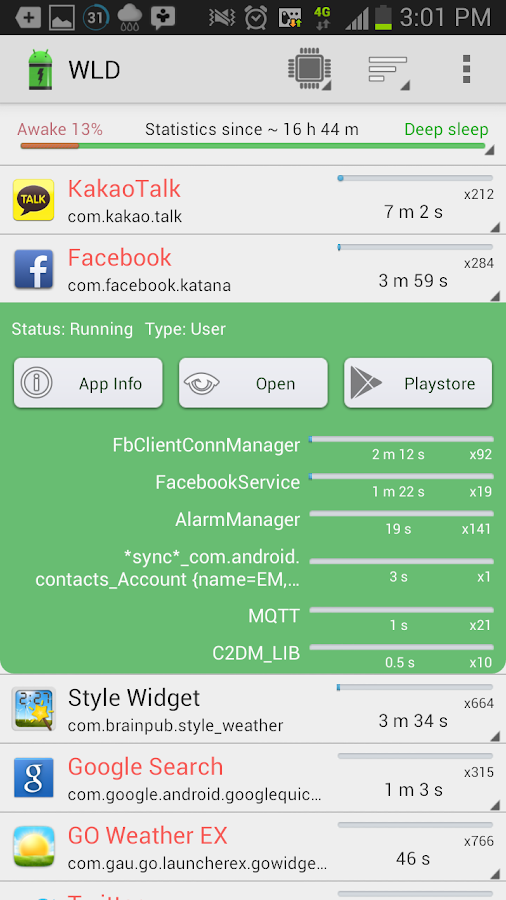 Wakelock Detector-Save Battery - screenshot