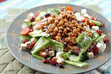 Chopped Salad with Bacon and Fried Garbanzo Beans
