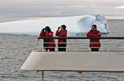 Iceberg watching in the Antarctic Sound.