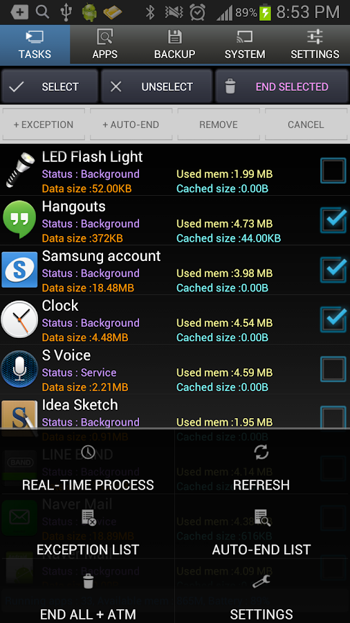 Android Task Manager Pro - screenshot