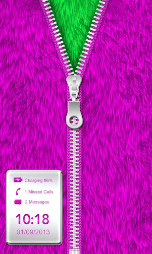 【免費個人化App】Purple Fur Zipper Lock Screen!-APP點子