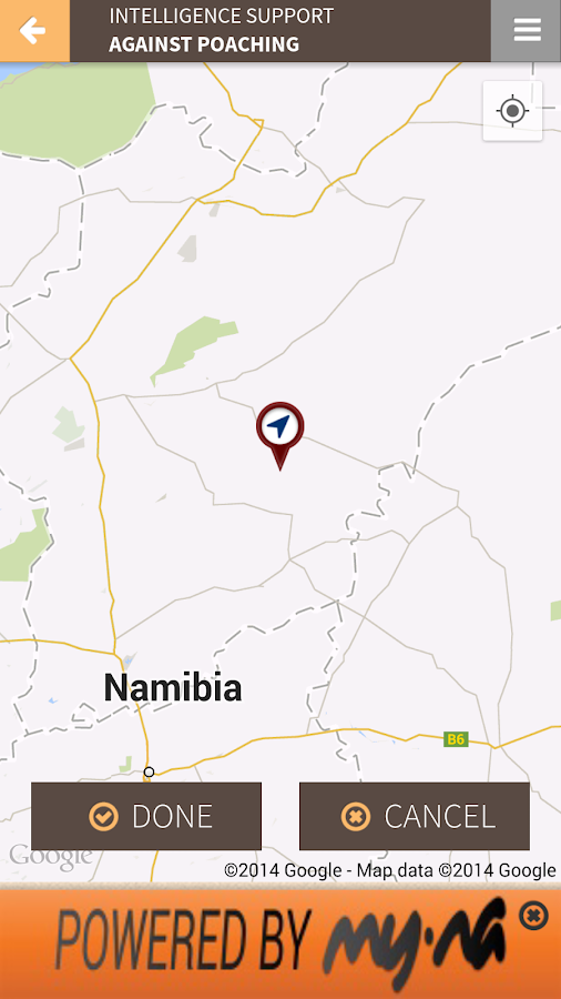   ISAP Namibia (ekrano kopija) 