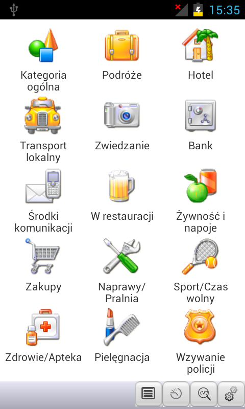 Polish&lt;-&gt;Arabic Phrasebook Screen 1