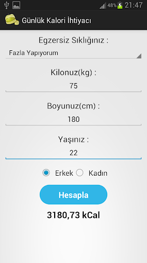 【免費健康App】Günlük Kalori ve İdeal Kilo-APP點子