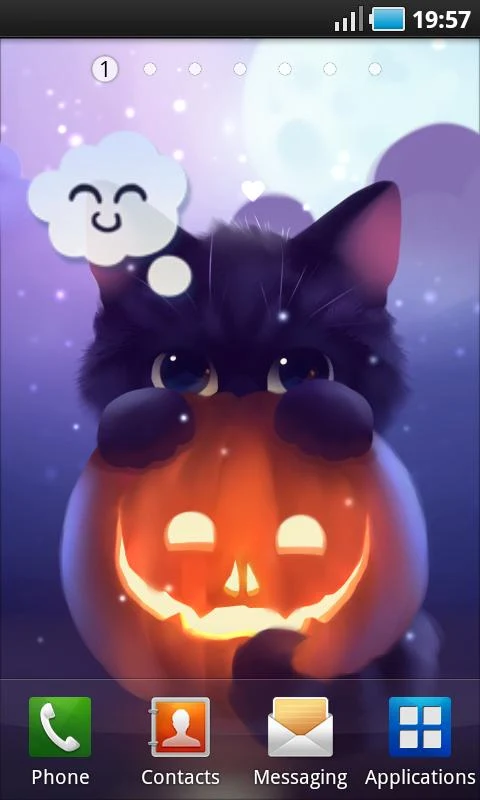 Живые обои Halloween Kitten на Андроид