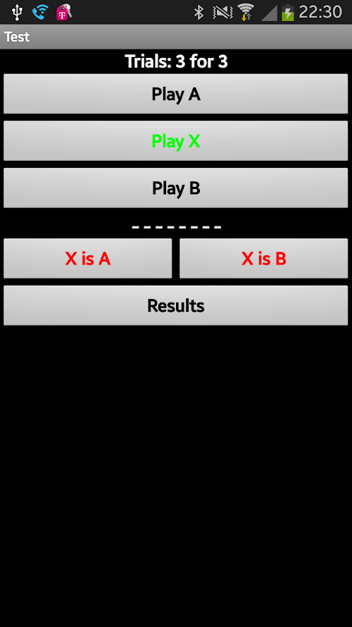 Android application ABX Audio screenshort