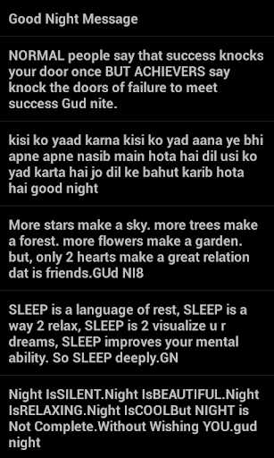 Good Night Greetings SMS