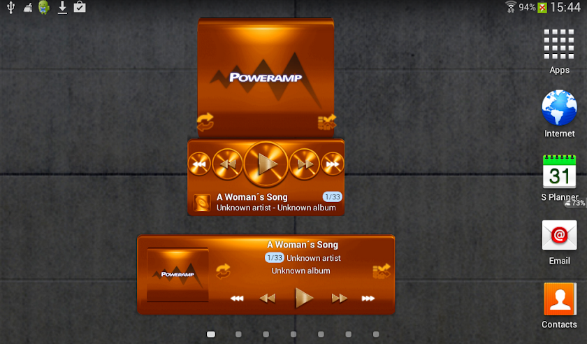 Poweramp widget - ORANGE METAL Screen 2
