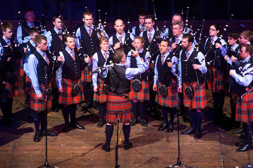 Lincoln-Center-pipe-band - The Simon Fraser University Pipe Band performs at New York's Lincoln Center.