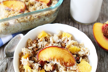 Baked Peach Almond Oatmeal