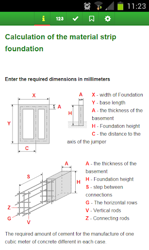 Calculator of strip foundation