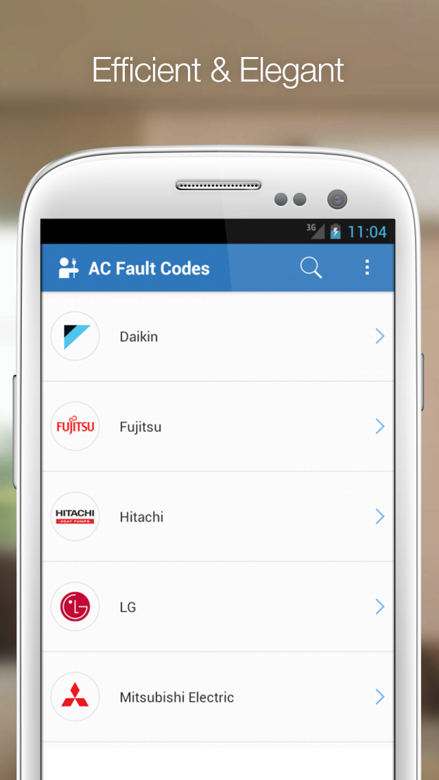 Android application AC Fault Codes screenshort