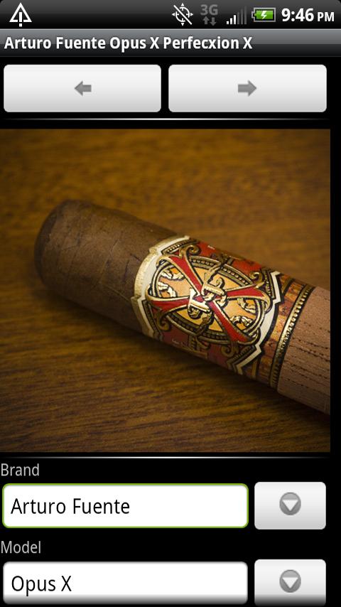 RateMyCigar Screen 2