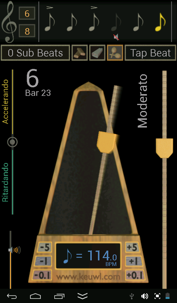 Android application Metronome screenshort