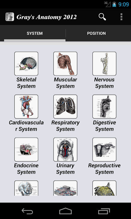 Android application Grays Anatomy 2012 screenshort