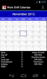 Work Shift Calendar