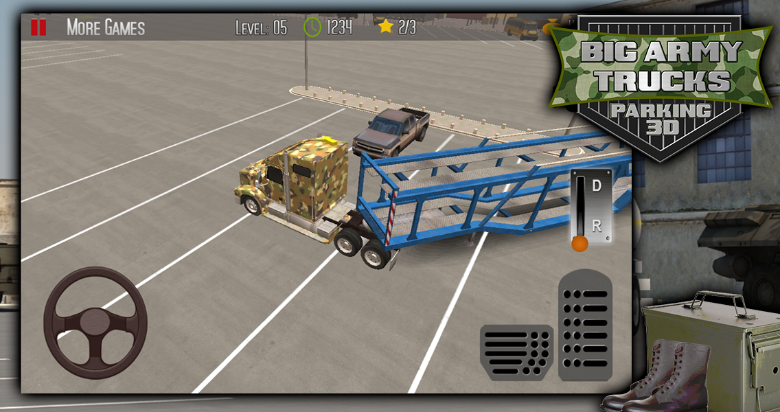 Big Army Trucks Parking 3D - screenshot